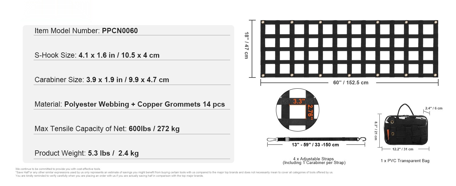 Kuormaverkko mittoineen