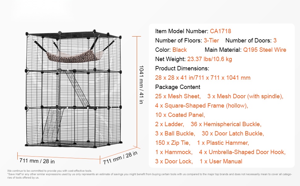 Kissahäkin yksityiskohtainen näkymä