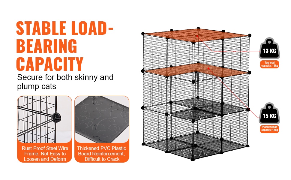 Kissahäkki, tukeva metallirakenne ja PVC-levy