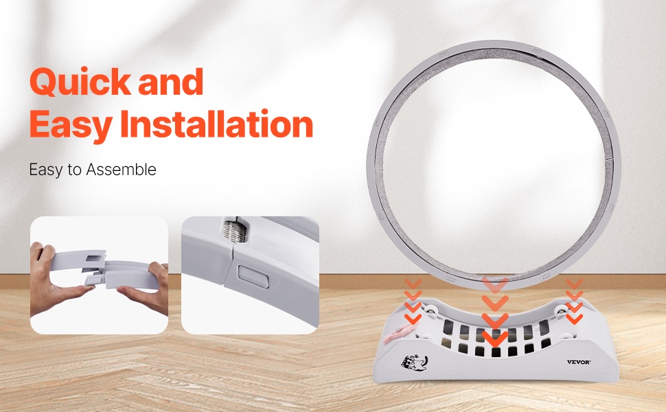 Kissan juoksupyörä, helppo asennus