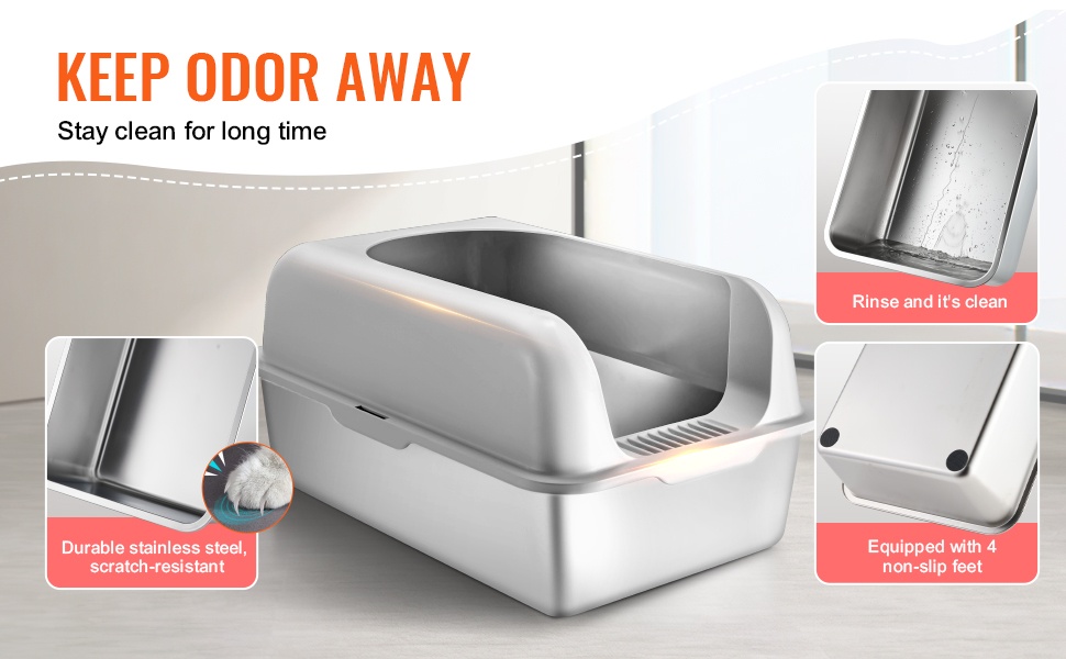 Ruostumattomasta teräksestä valmistettu, helposti puhdistettava rakenne