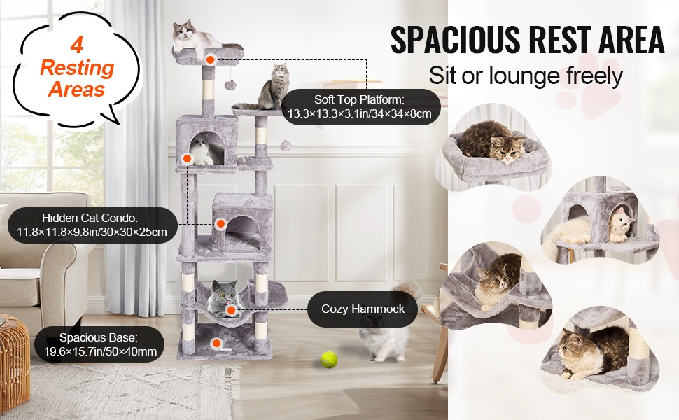 Kissan lepopaikat: pohja, riippumatto, kissakodit ja yläpeti