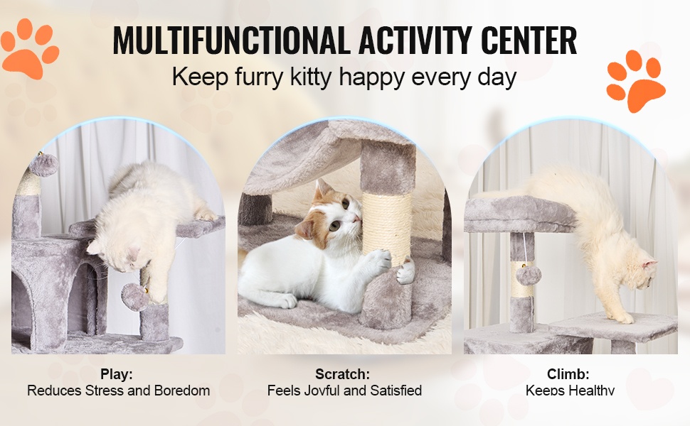 Sisal-raapimapylväät ja riippuvat lelut kissojen leikkiin