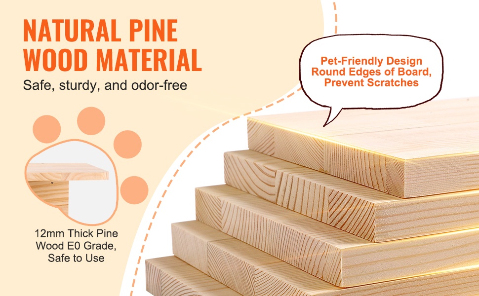 Luonnollinen tammirakenne kissanhyllyissä