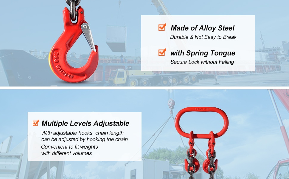 Säädettävä koukku ja ketjun pituuden säätö