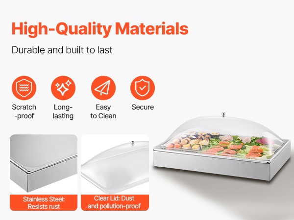 Elintarvikekäyttöön sopiva ruostumaton teräsvuoka, helppo puhdistaa