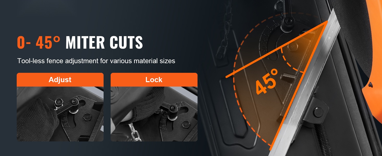 14-tuumainen katkaisusaha metallin leikkaamiseen