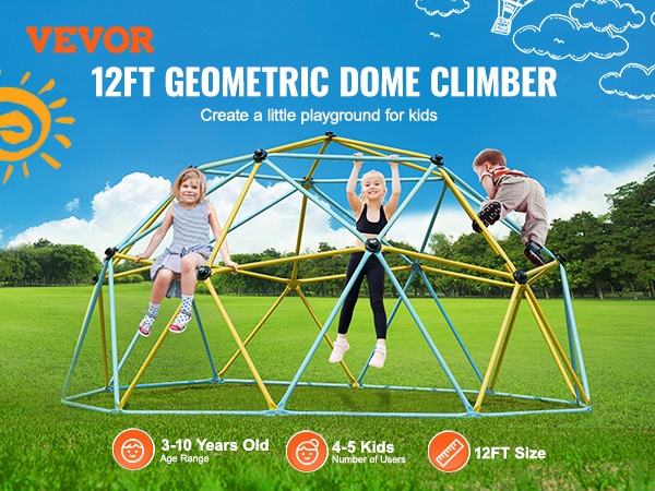 Geometrinen kiipeilykupu lapsille