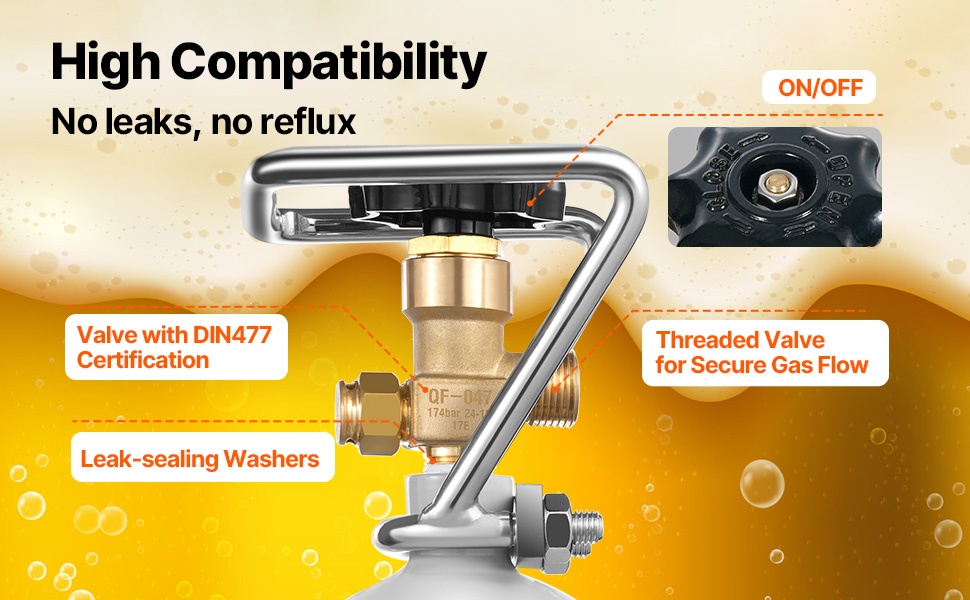 CO2-säiliö venttiilillä