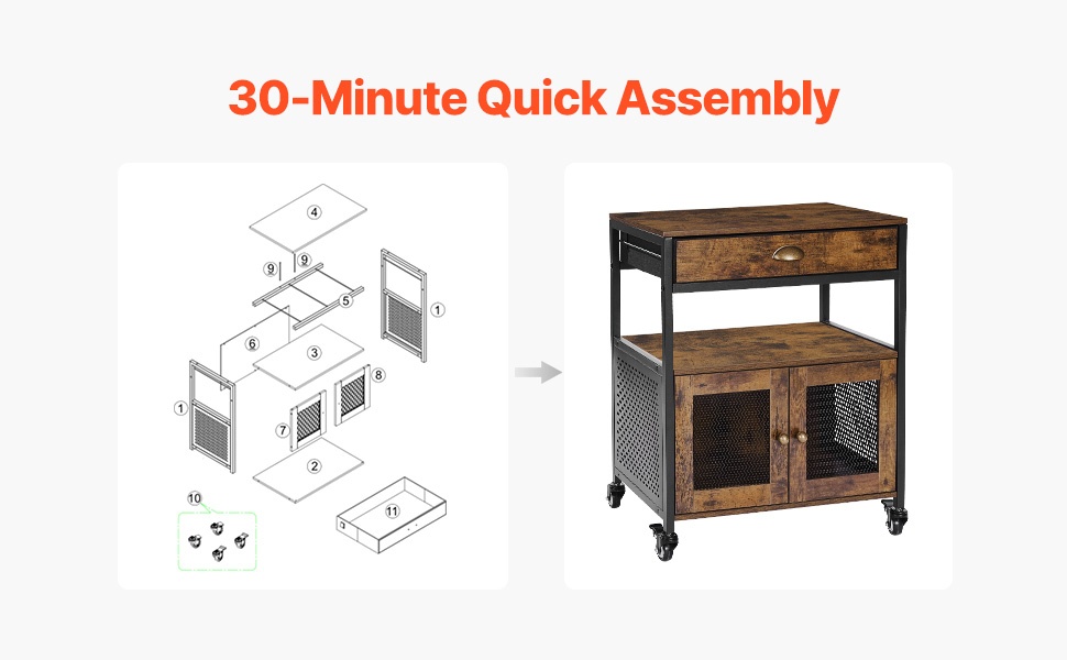 Kahvibaarikaappi, helppo kokoaminen