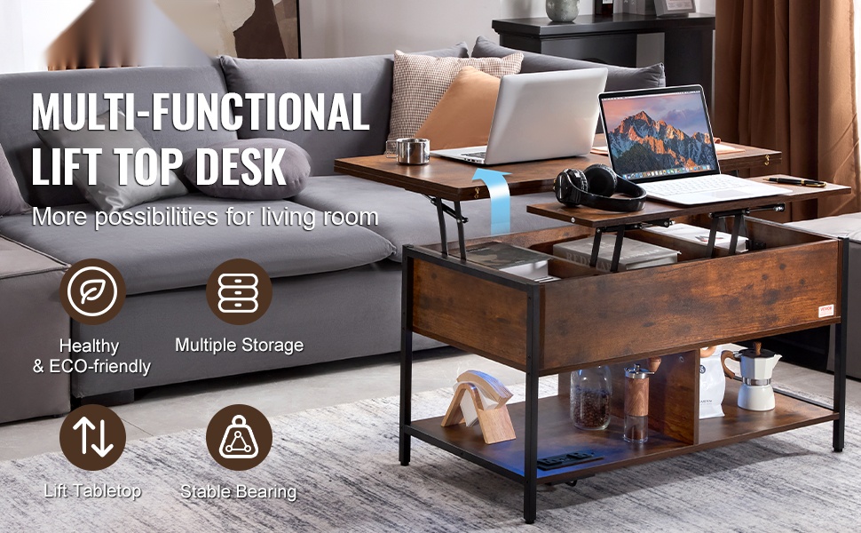 Nostettava pyöreä sohvapöytä