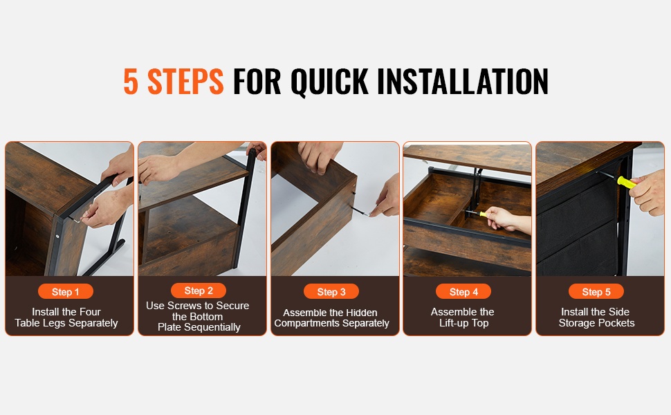 Sohvapöydän helppo asennus