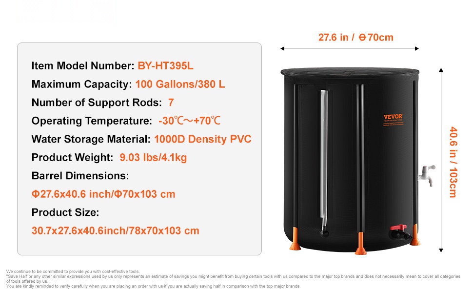 Sadevesitynnyrin mitat ja rakenne