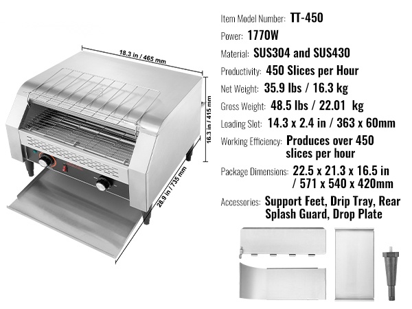 Kaupallinen kuljetinleivänpaahdin käytössä