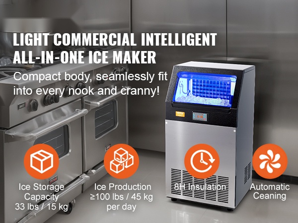 Kaupallinen jääpalakone sivukuva