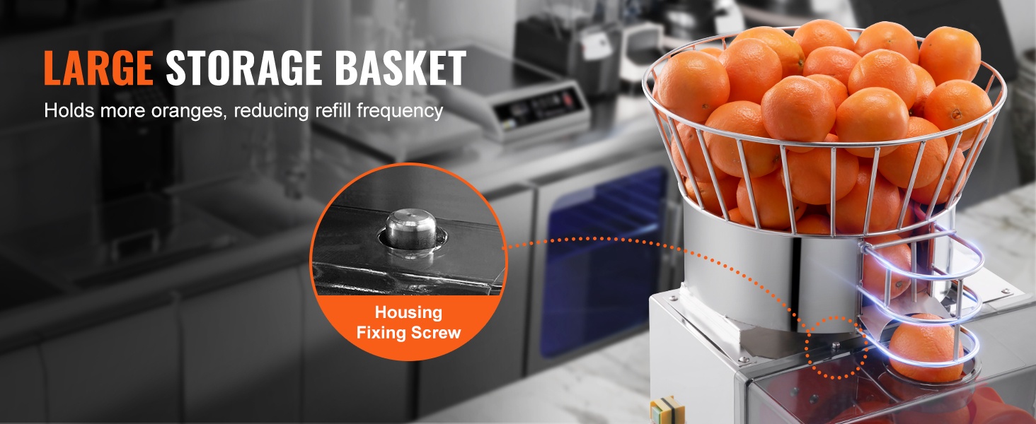 Suuri appelsiinikori automaattisella syötöllä