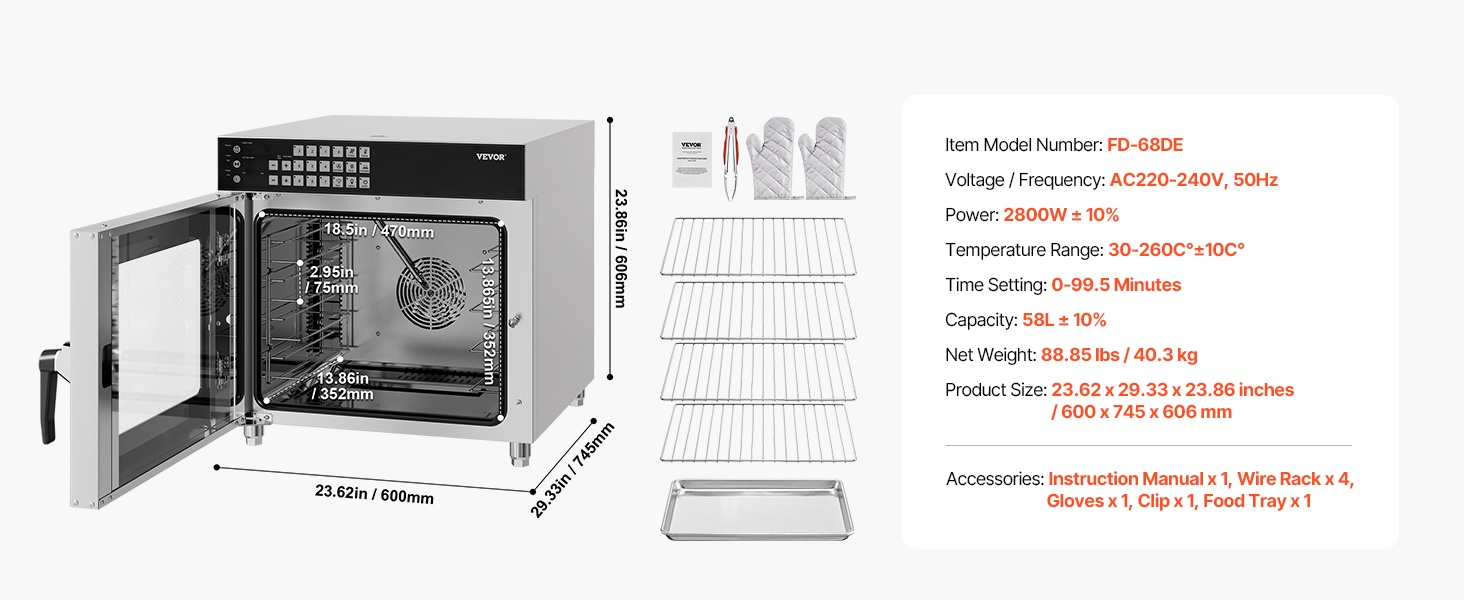 Uunin mitat ja rakenne