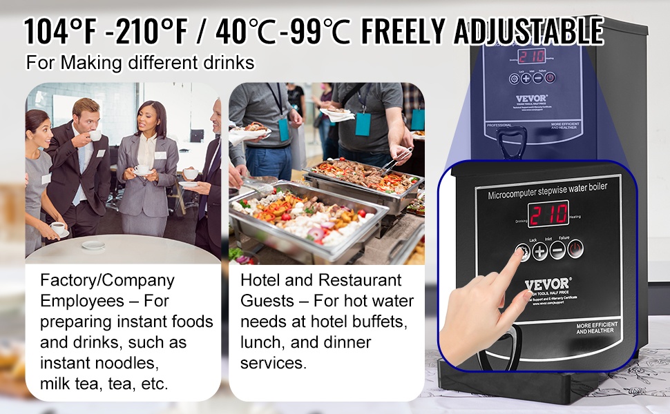 Kuumavesiautomaatti lämpötilansäädöllä