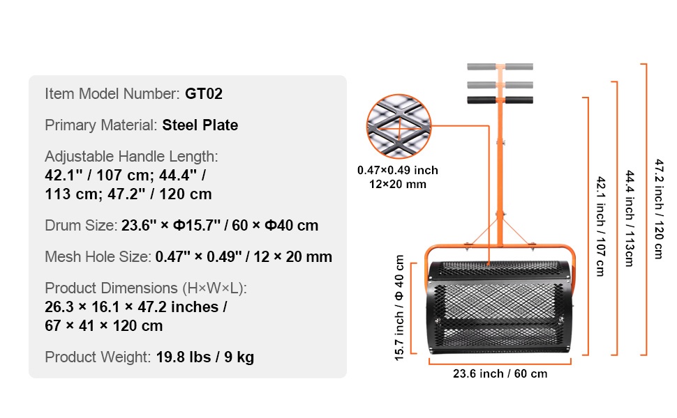 Kompostin levitin käytössä nurmikolla