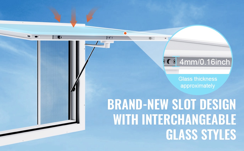 Tarjoiluikkunan urarakenne ja lasin vaihto