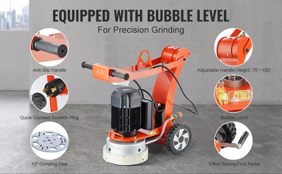 Betonilattiahiomakoneen moottori ja rakenne