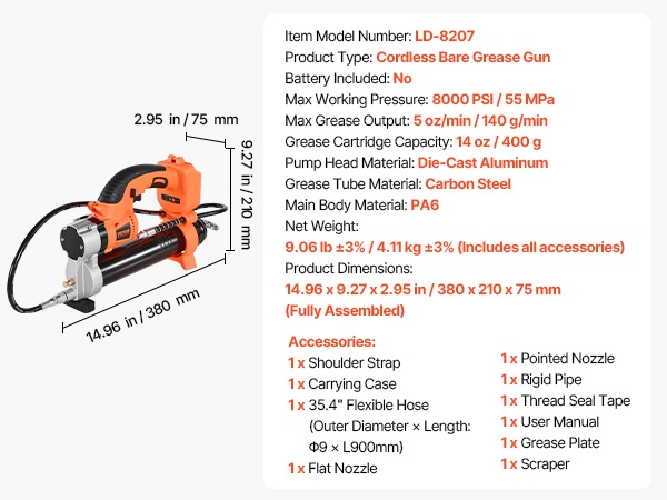Rasvaprässin säilytyslaukku ja tarvikkeet