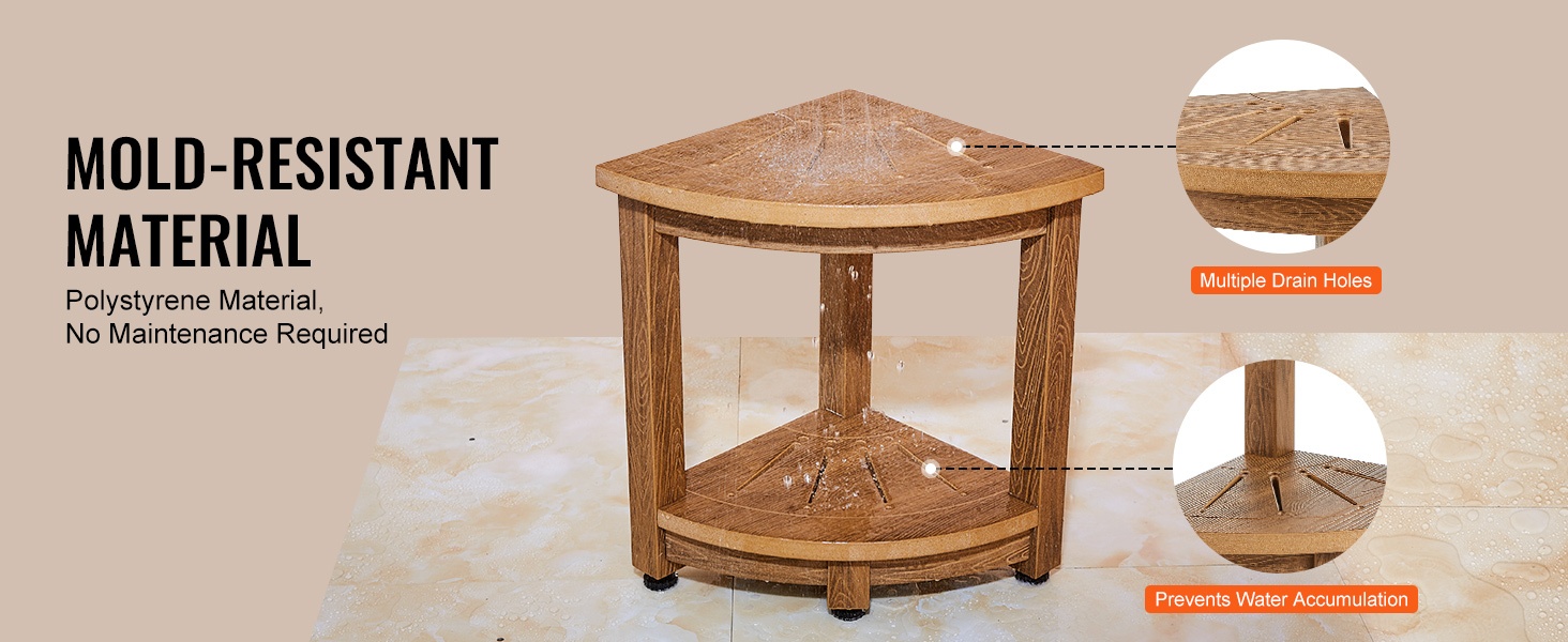 Teak-suihkupenkin vahvistettu runkorakenne