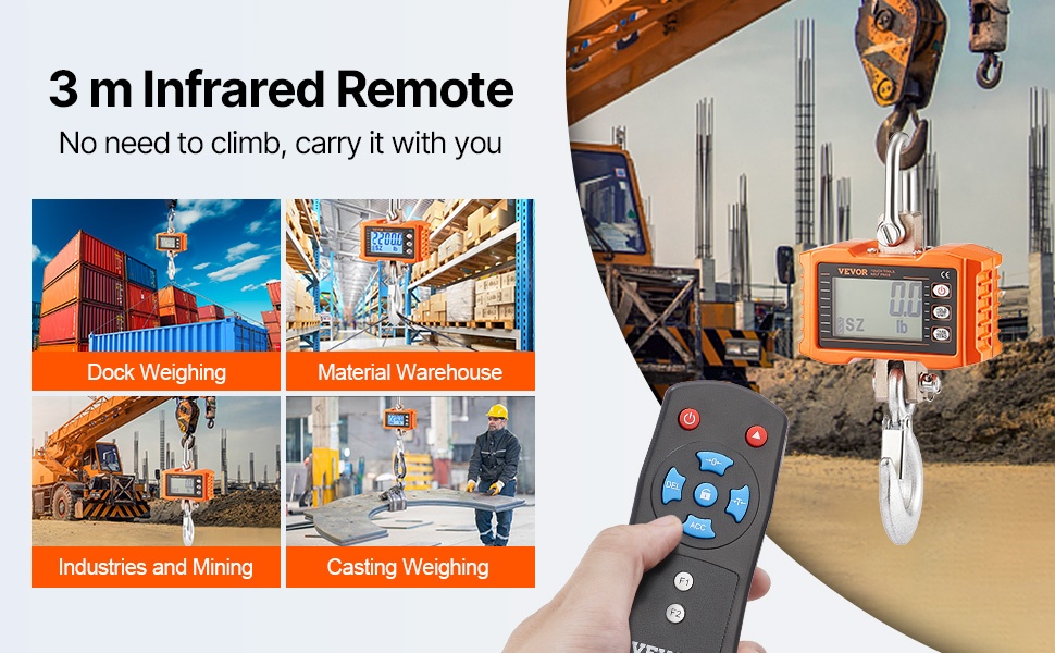 Kaukosäädettävä ripustettava vaaka