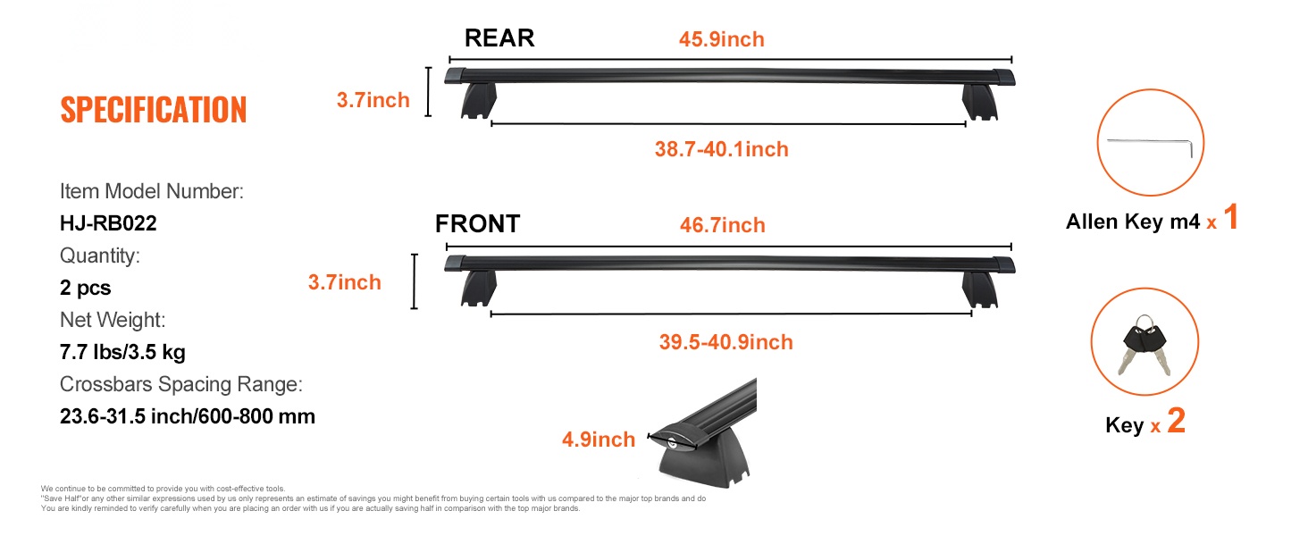 Kattotelineen poikittaispalkit ja mitat