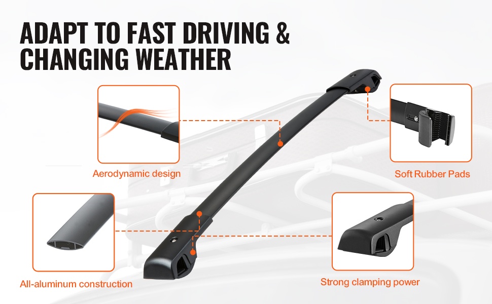 Alumiiniset kattotelineen poikittaispalkit