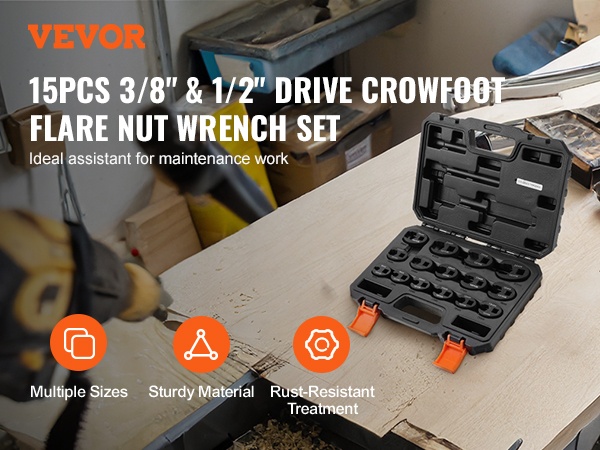 Crowfoot-avainten sarja mittakoot