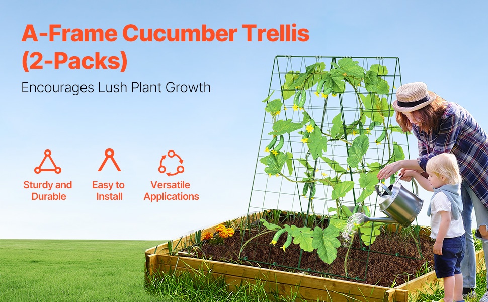 A-muotoinen kurkkutuki puutarhaan