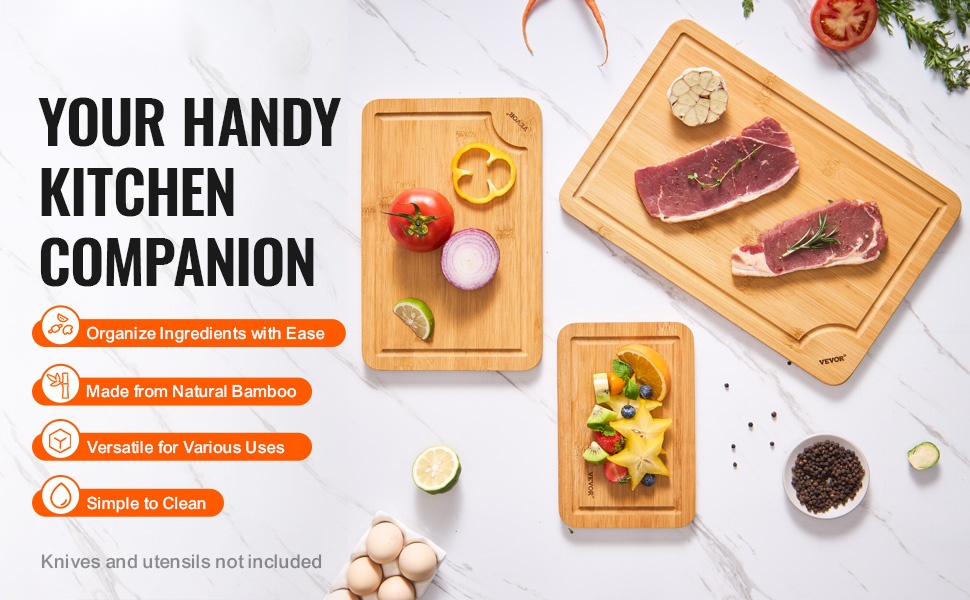 Bambuinen leikkuulautasetti, 3 kappaletta