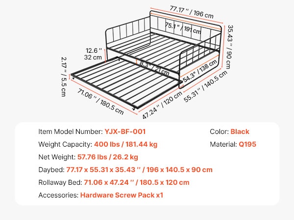 Päivävuode makuuhuoneessa
