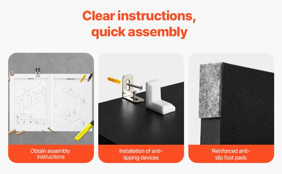 Pöytähyllyn kokoaminen käyttöohjeen avulla