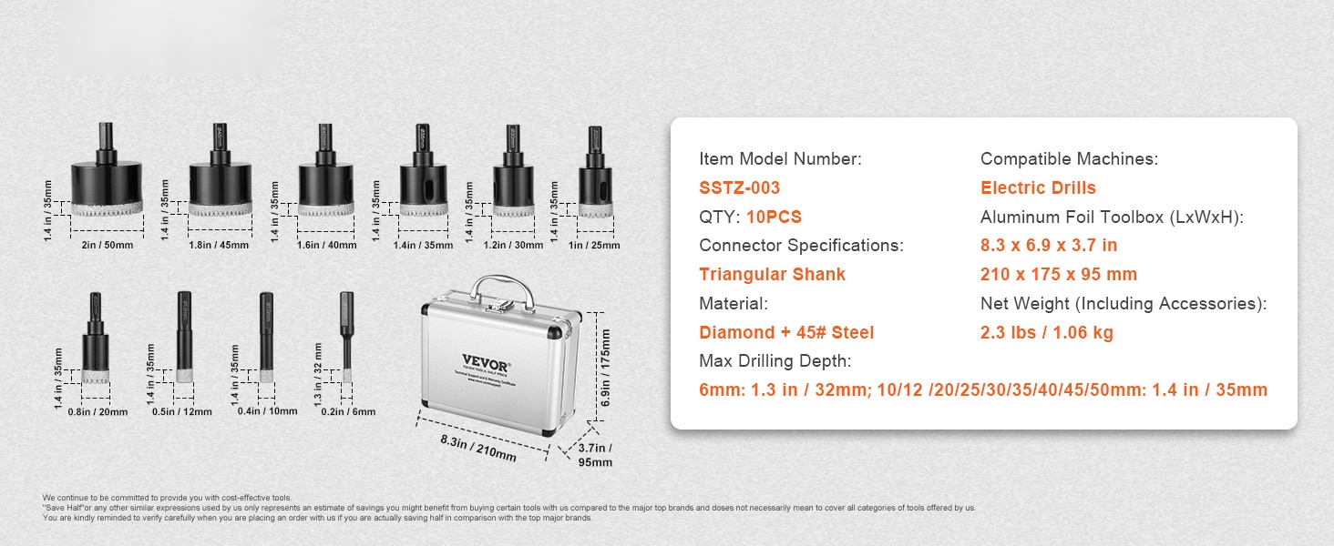 Koko porasarja alumiinilaukussa