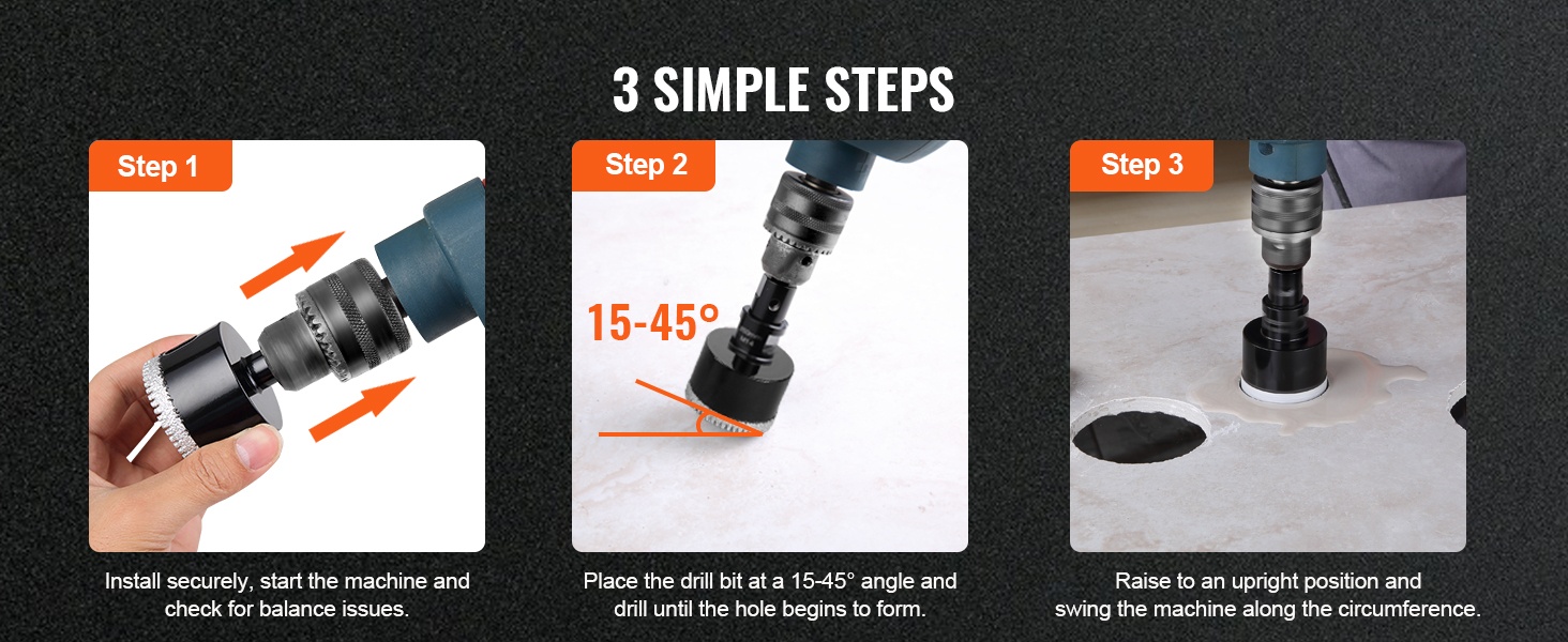 Poraus 15–45 asteen kulmassa