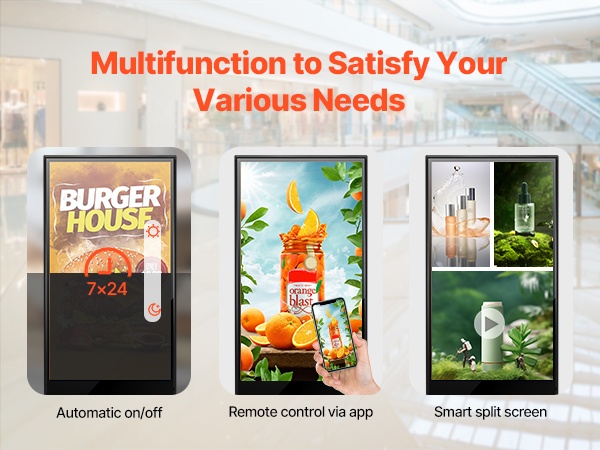 Pyörillä varustettu lattialla seisova näyttö