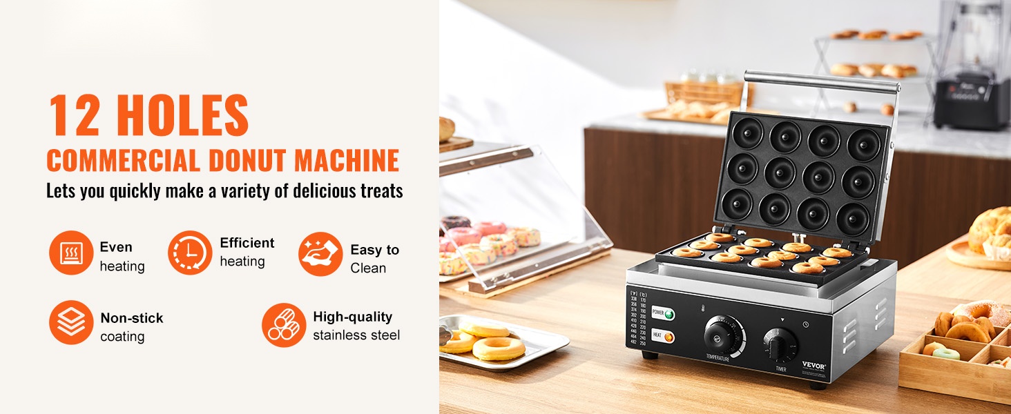 Sähköinen donitsikone etuviistosta