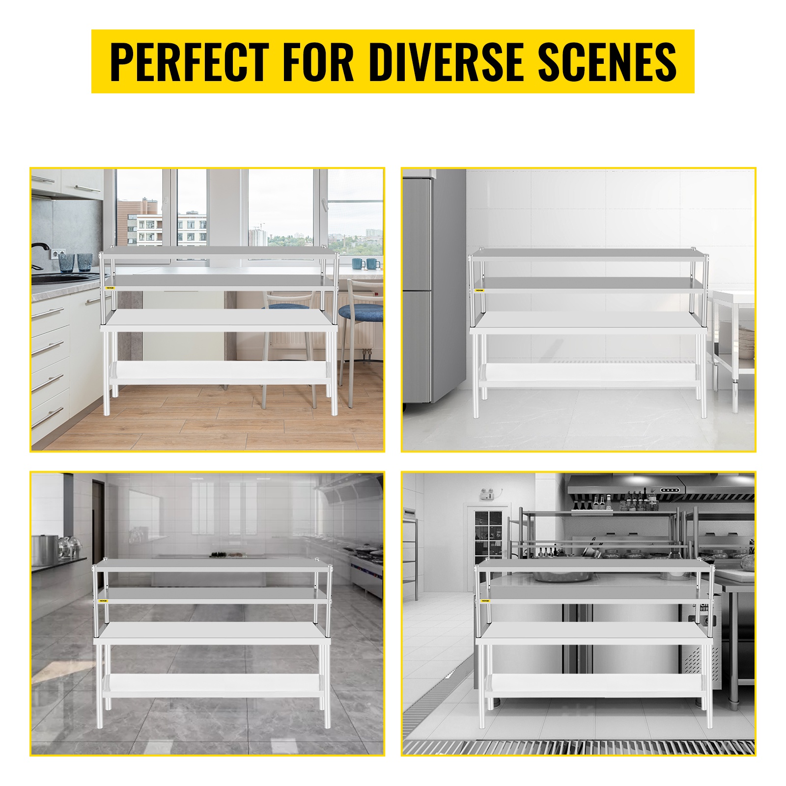 Kaksitasoinen ylähylly ammatti- ja kotikäyttöön