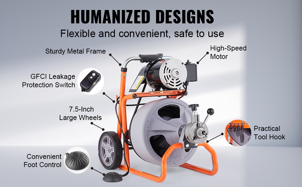 Kompakti ja ergonominen viemärikone