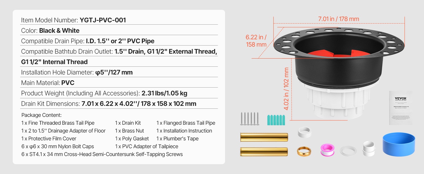 Asennettu vapaasti seisovan kylpyammeen viemärisarja