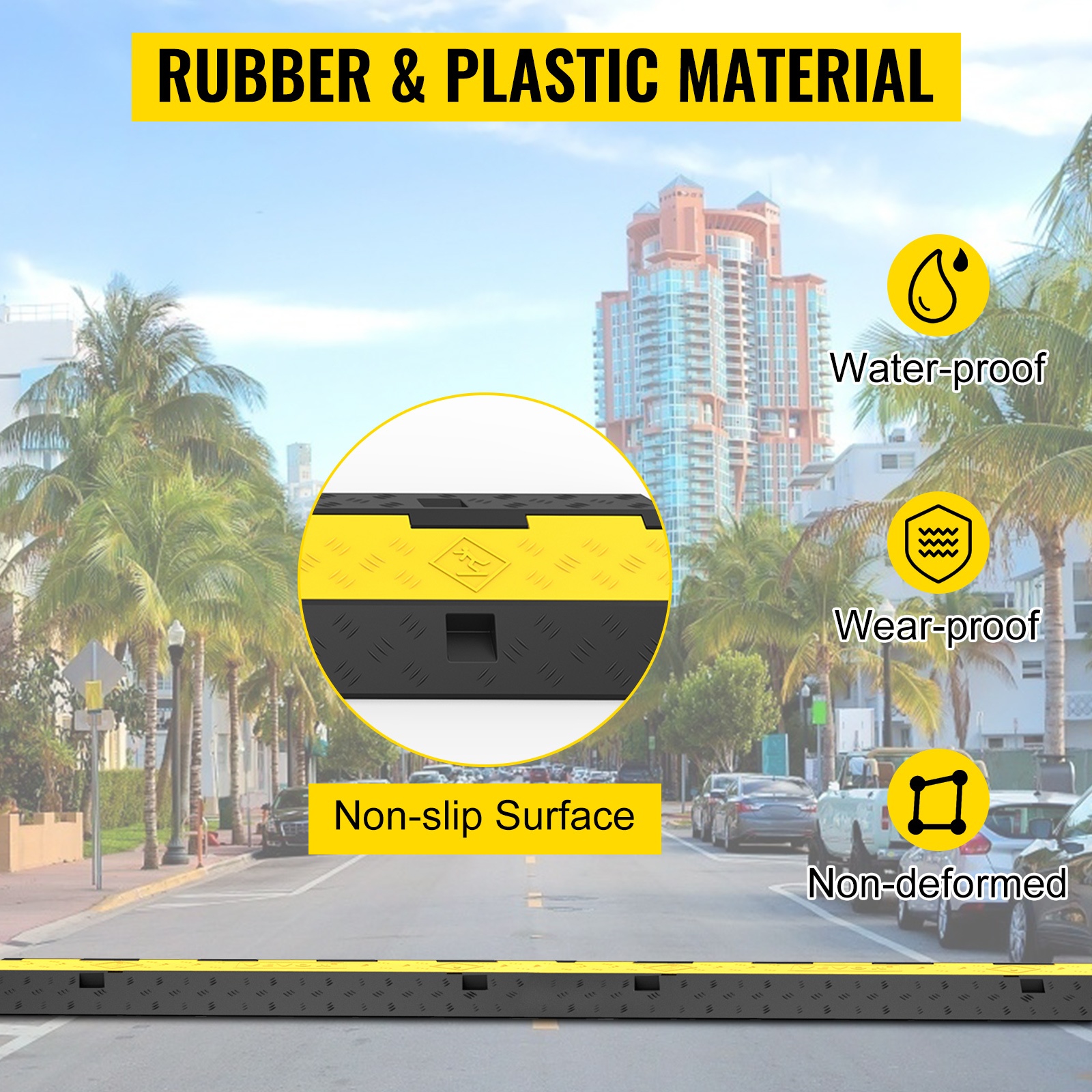 Kestävä kumirakenne ja PVC-kansi