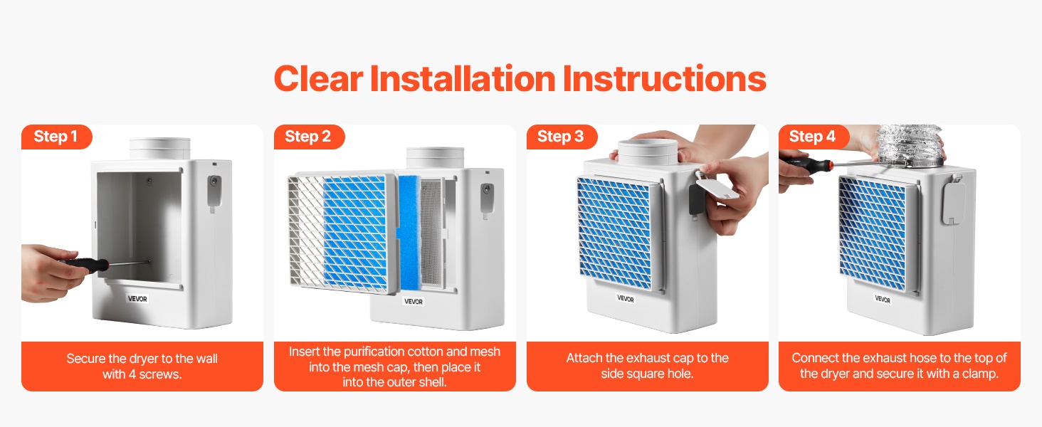 Kuivausrummun poistoilmasarjan asennus kuva 1