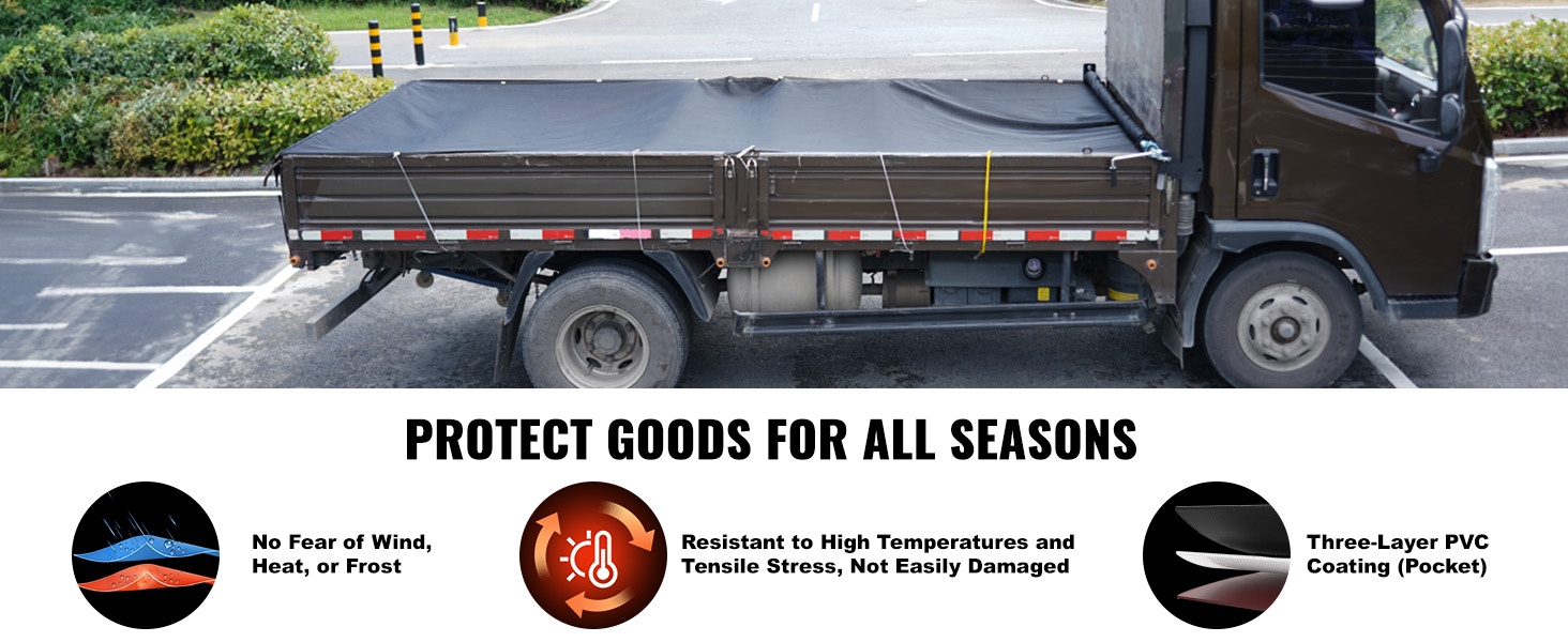 PVC-taskut kuormapeitteessä