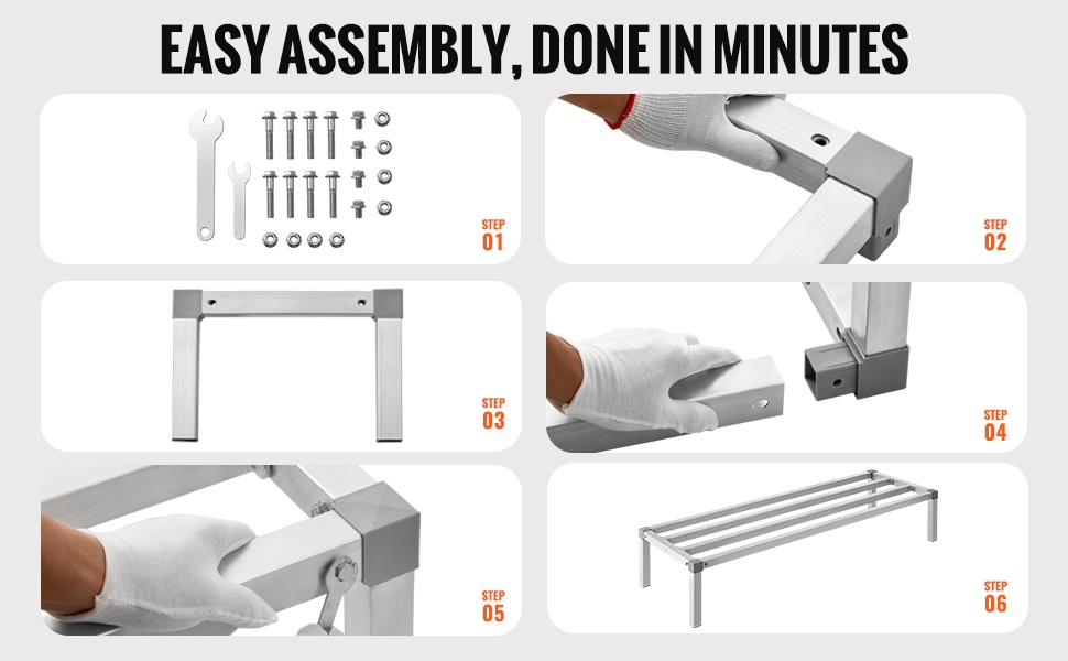 Säilytysteline käytössä keittiössä tai varastossa