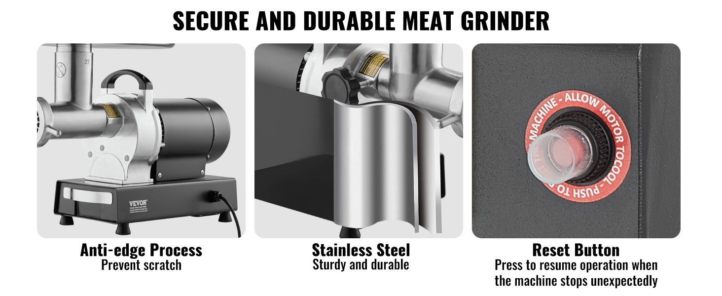 Ruostumattomasta teräksestä valmistettu lihamyllyn runko