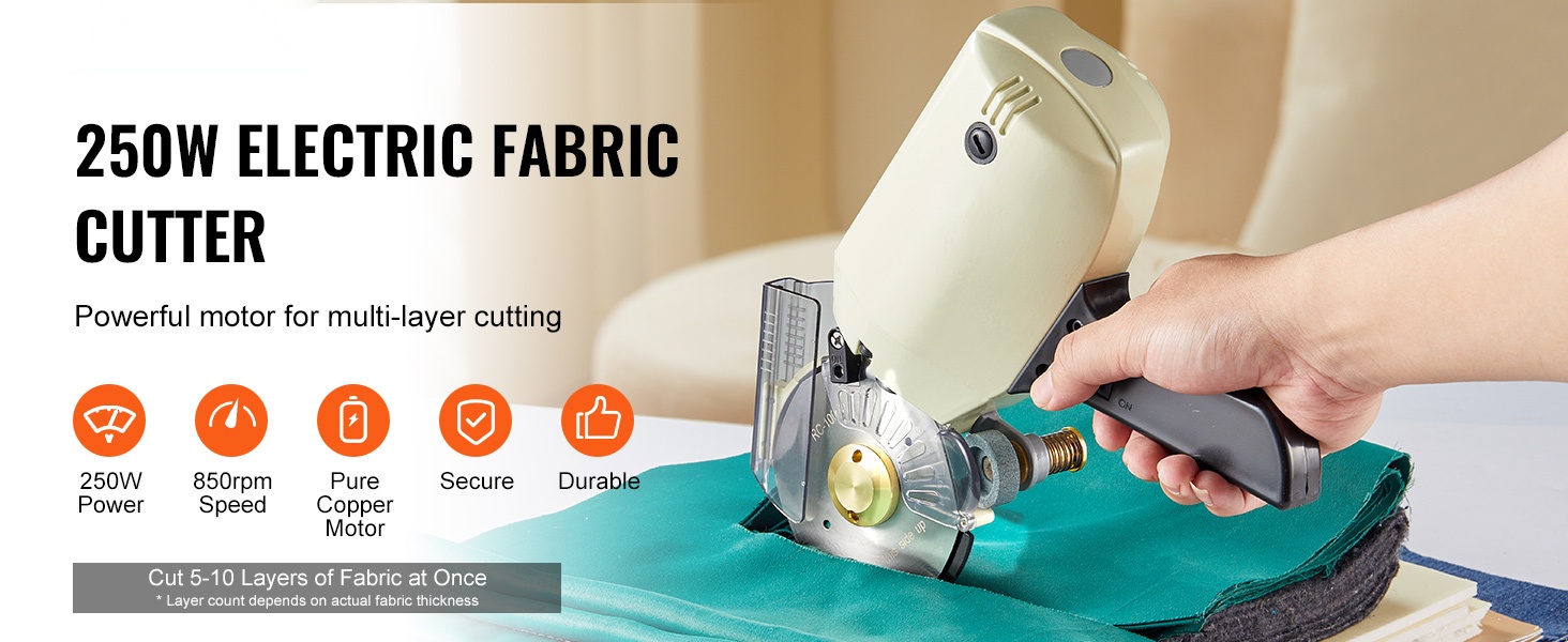 Sähköinen kangasleikkuri monikerrosleikkuuseen