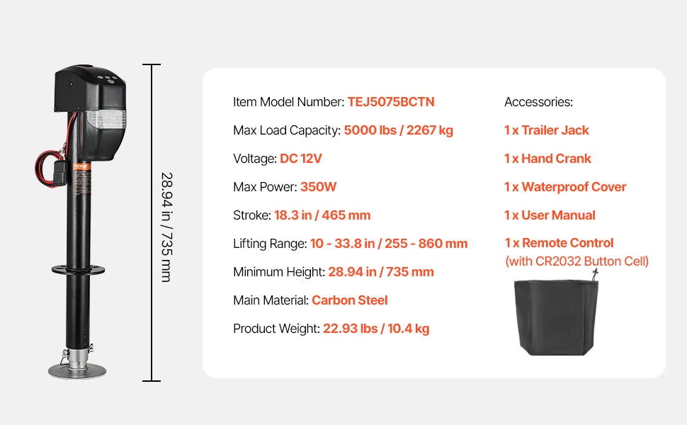 Sähköisen perävaunutunkin mitat ja rakenne