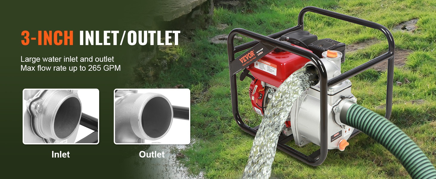 Tehokas 7 HP moottori ja suuri virtaama